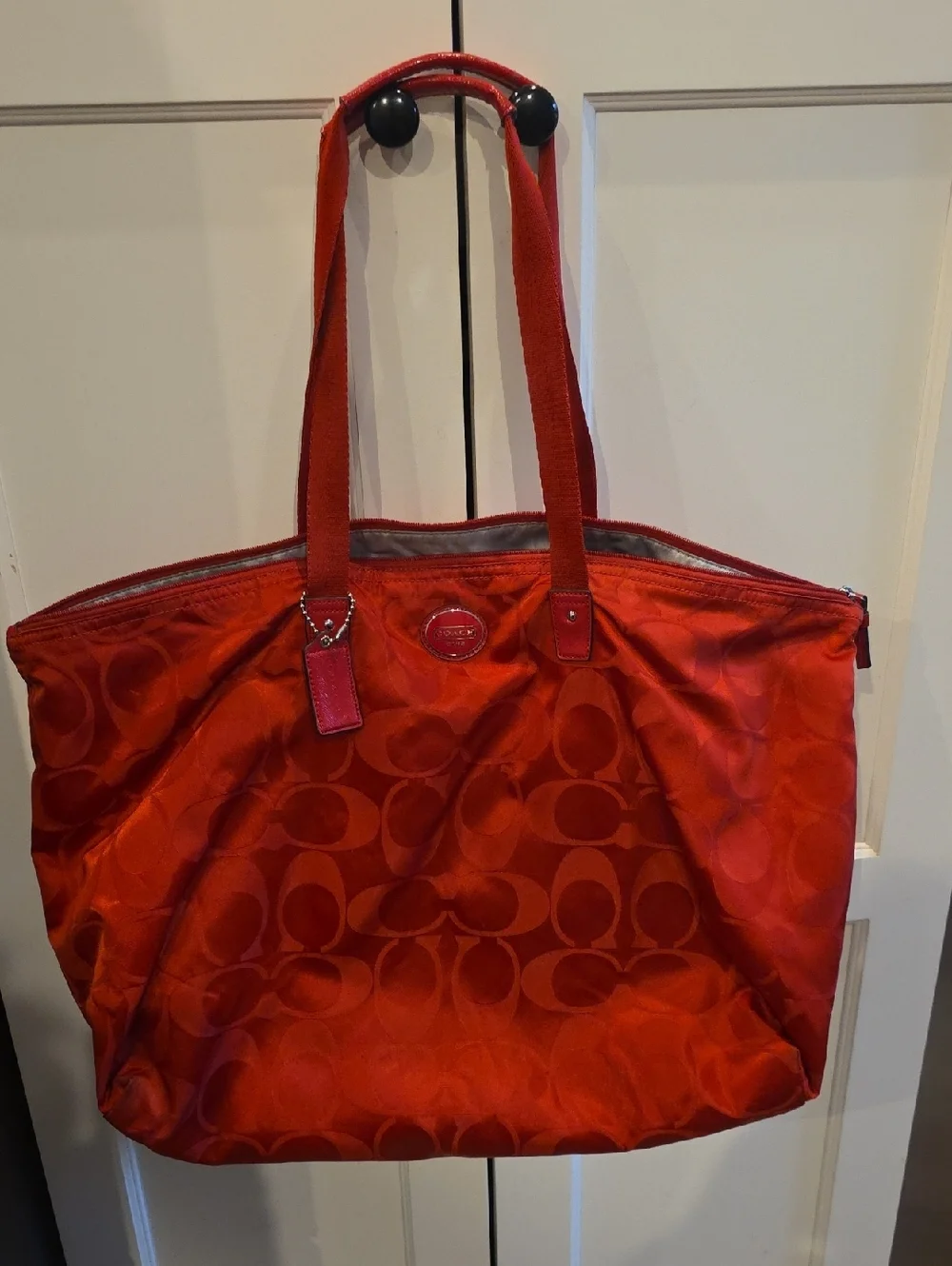 Coach Extra LARGE RED NYLON TOTE